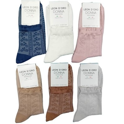 Damen Strumpfhose kurz Garn aus Schottland Leondoro 529 Angela - 6 Paar
