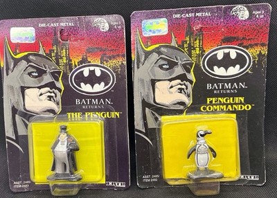 1991 Batman Returns Penguin Commando & Penguin Die-Cast Metal Figure MOC/MIP