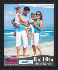 8x10 Black Picture Frame Beautifully Detailed Molding, Contemporary Picture Fram