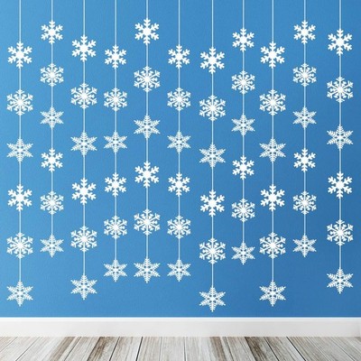 Schneeflocken-Garland Weihnachten 12 Stück 12 x 1,8 m