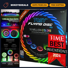 RGB Flying Disc - 16 Million Colors, Bright LED Lights, Rechargeable, Waterproof