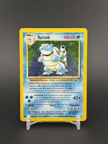 Pokemon Blastoise Turtok German Base Set 2/102 Holo WOTC 1999 Vintage Card DMG