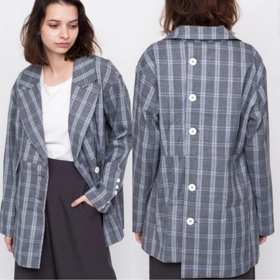 House of Sunny Heritage Tailored Blazer Jacket In Academic Check Vol 12 Size 2 - Image 2 of 4