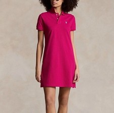 Polo Ralph Lauren Cotton Mesh Polo Dress pink embroidered pony XS NWT