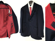 Men Suitsupply Vitale Barberis Sport Coat Navy Wool Blazer Jacket EU 46 UK/US 36