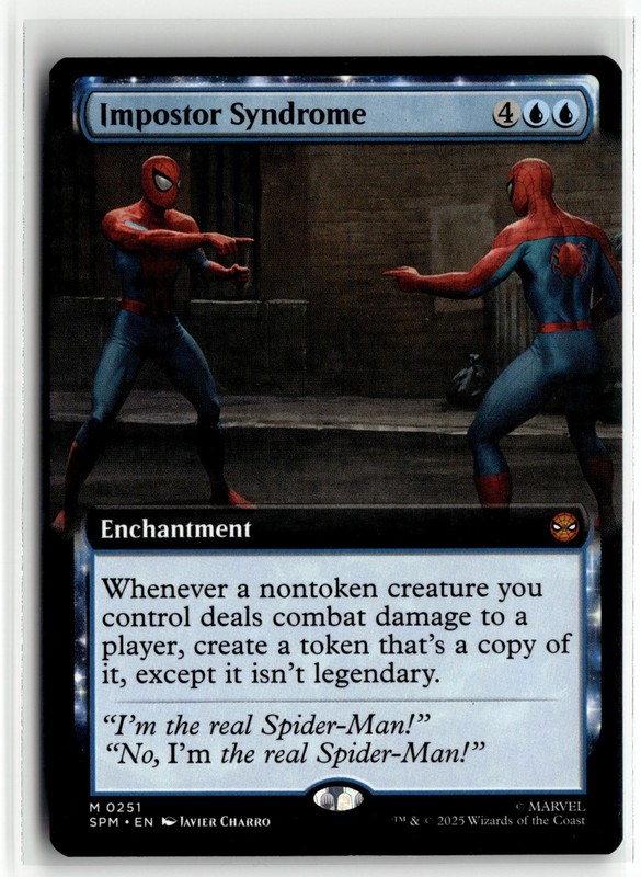 Impostor Syndrome 0251 Borderless Spider Man MTG Magic The Gathering Card NM