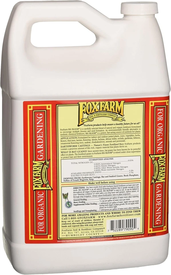 Nuevo concentrado líquido Fox Farm FX14003 1 galón FoxFarm Big Bloom 0-0,5 - 0,7 Foto 2 de 2
