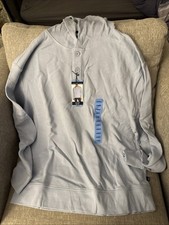 Men  s Size Large Gap Waffle Henley Hoodie New Baby Blue