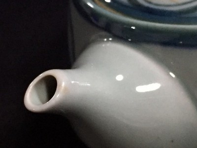 Z1871 Japanese Pottery Tea Pot KYUSU Vintage Signed SENCHA Lidded