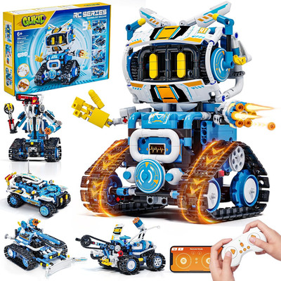 5-In-1 STEM Robotics Kit, APP & Remote Control Robot Building Kit | Build & Rebu