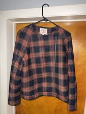 Brooks Brothers Women's Red Fleece Blazer Jacket Wool, Plaid, Size 12