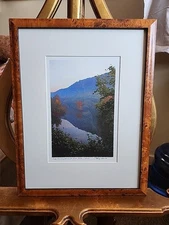 "Full Morning Mist At East Rock" Framed And Numbered Watercolor