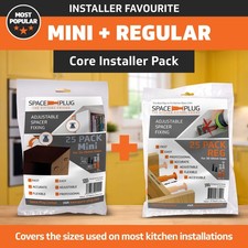 Space-Plug Core Installer Pack | Mini 25 + Regular 25 | 15-50mm | Cabinet Fixing