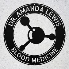 Custom Hematology Metal Sign Personalized Doctor Office Wall Art Decor