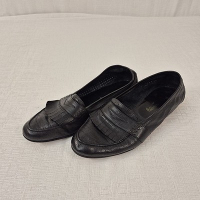Alberto Guardiani Men s Black Leather Loafers 8.5 D Made in Italy Used