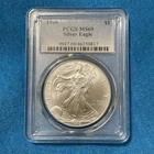 1999 American Silver Eagle 1 Oz PCGS MS69 Bright White Better Date