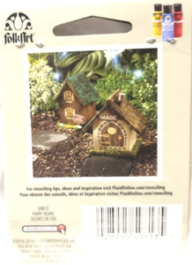 Stencil Folk Art Fairy House Shapes Fairy Colonial Home Country DIY Tiny Signs