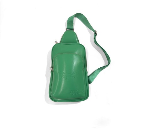 Larry June Midnight Organic Premium Signature Leather Crossbody Bag Green