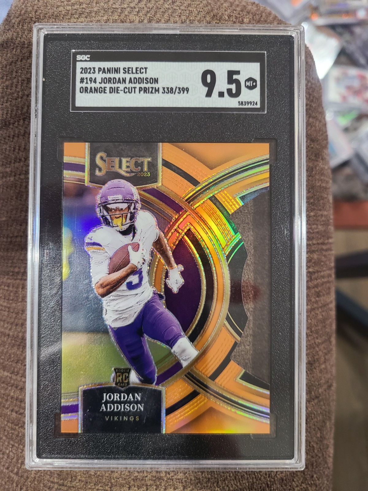 2023 PANINI SELECT DIE-CUT ORANGE PRIZM #194 JORDAN ADDISON /399 SGC 9.5