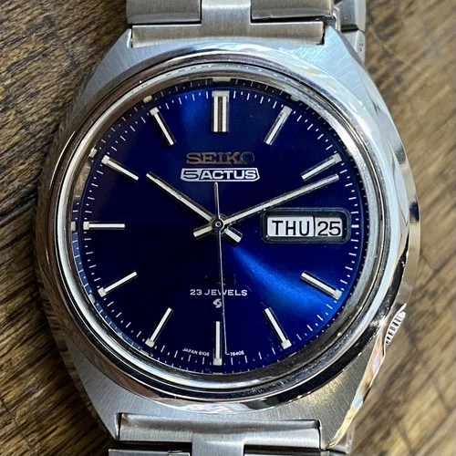 SERVICED Vintage Nov 1971 Seiko 5 Actus SS 6106-7520 A+ Case & Sapphire Upgrade