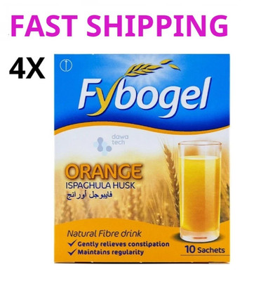  FAST SHIPPING  4X Fybogel Orange 10 Sachets Constipation Relief