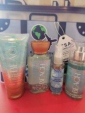 Bath Body Works At the Beach 5-Piece Travel Set with TSA Reusable Bag - NEW