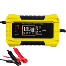 Car Battery Charger 10 Amp 12V and 24V Fully-Automatic Smart Car Battery Char...