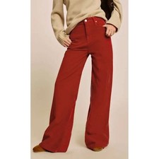 NWT Reformation Eden Wide Leg Corduroy Pants Sundried Tomato Red Size 29