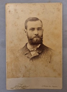 OLD CABINET CARD PHOTO HOWARD HUBBER  - McFADDEN PHOTOGRAPHER BOSTON MA/BATH ME