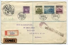 Czechoslovakia 1939 'Bohmen u. Mahren' opt x4 to 10k registered to England [119]