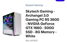 Skytech Gaming Archangel 3.0 PC Ryzen 5 3600 GTX 1660 500GB SSD 8GB White