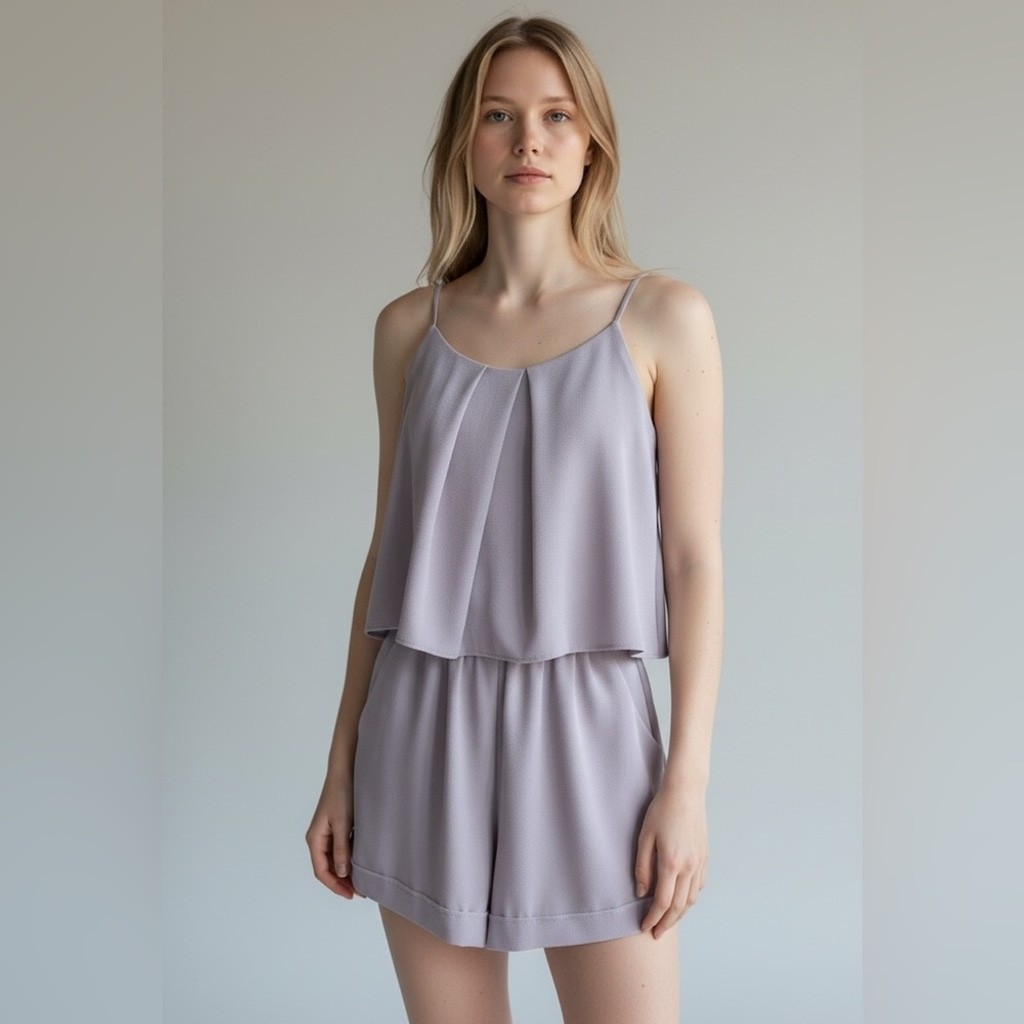 Tyche Lavender Romper Medium Adjustable Straps sleeveless