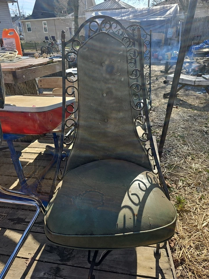 Металлический зеленый винтажный стулья набор из 4 - Изображение 2 из 4