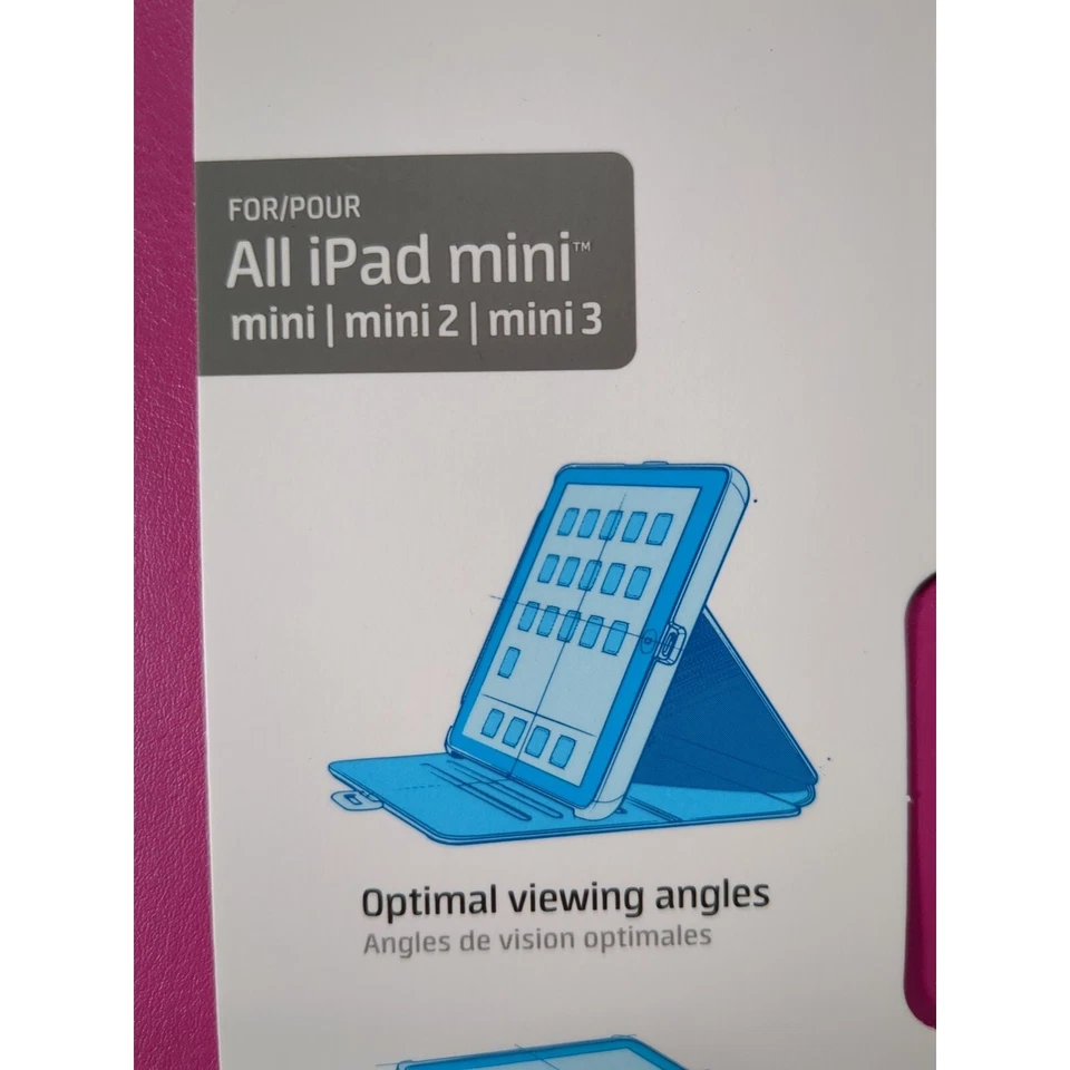Speck Products StyleFolio Case for iPad Mini/2/3 Fuchsia Pink Nickel Grey New - Image 4 of 4