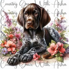 Sublimation Print Puppy Floral Ready To Press Paper Ink Heat Transfer