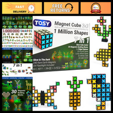 Magnetic Puzzle Cube 3x3 - 240 Magnets, 7-in-1 Creative Building Toy, Fidget Spi