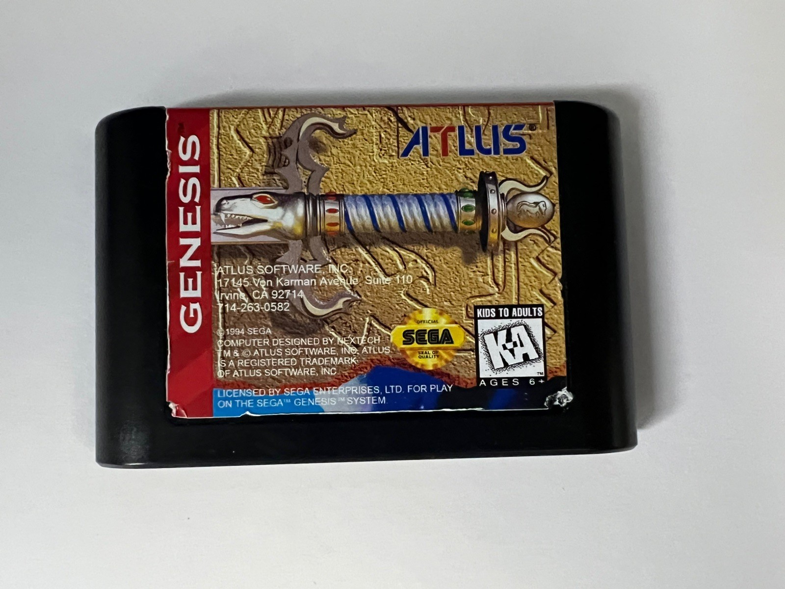 Crusader of Centy (Sega Genesis, 1994) Authentic Game cart only Tested Working 