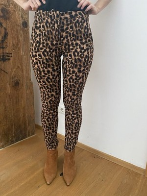 MNG by Mango Stretch Hose Leo Animalprint zu Shirt Pulli Gr. 36