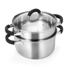 Kirecoo 3.2QT Steamer for Cooking - Stainless Steel Steam Pot with Steamer Ba...