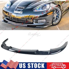 For Corvette C6 Z06 06-13 | ZR1 Style Glossy Black Front Bumper Splitter Lip Kit