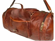 20" Bag Goat Travel Gym Luggage Men Genuine Vintage Duffel Brown New