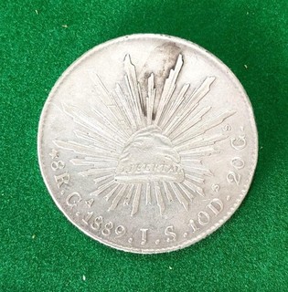 1899 Mexico Silver 8 Reales Ga coin Caps & rays