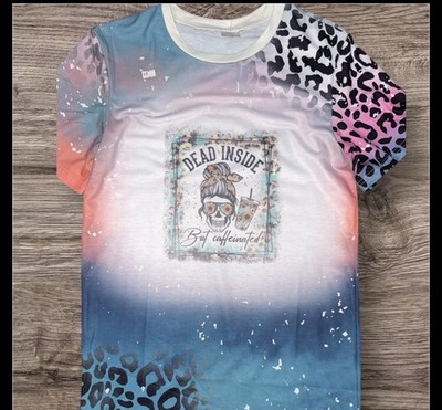 Pre-Bleached Short Sleeve T-Shirt   Dead Inside But Caffeinated Size Small