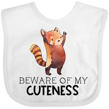Inktastic Beware Of My Cuteness Cute Red Panda Baby Bib Animals Animal Favorite