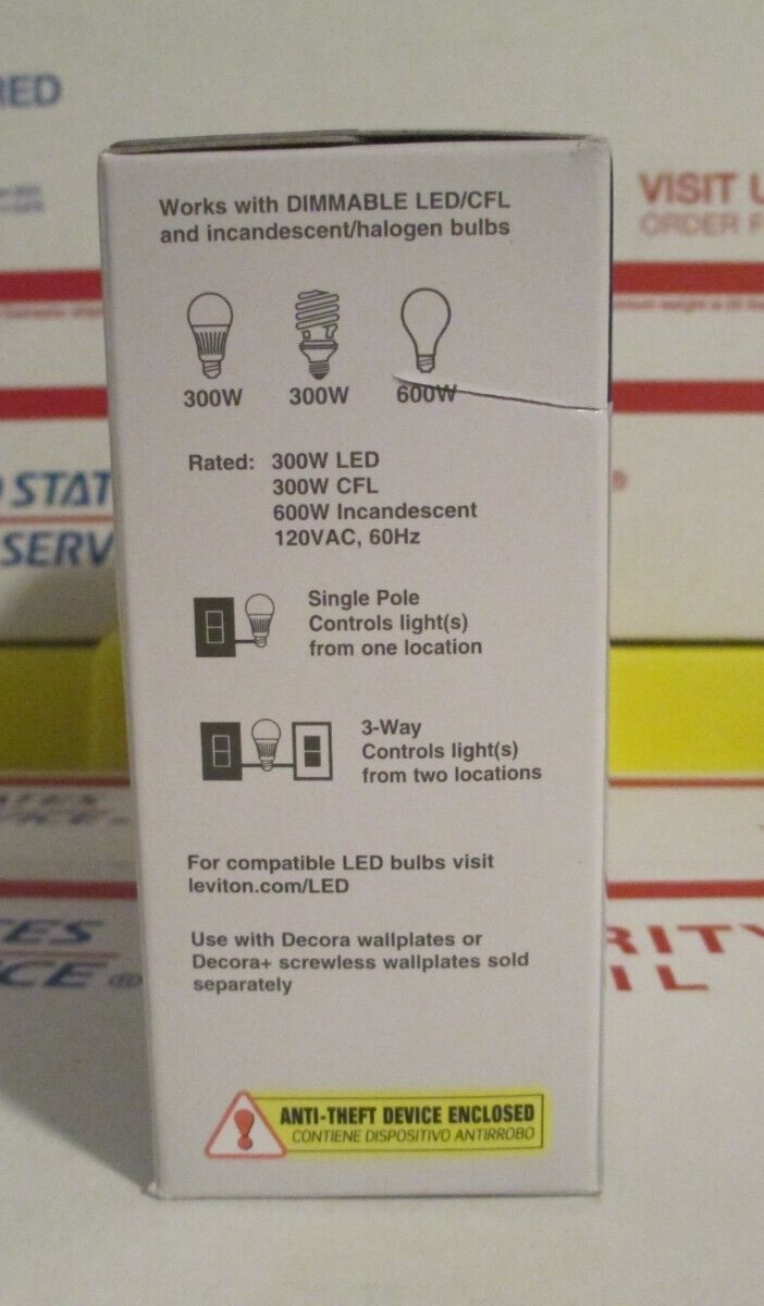 Leviton Decora Rocker Dimmer with Slide Bar DSL063PW eBay
