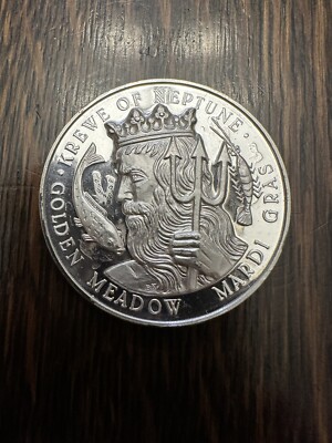 1986 Neptune .999 Fine Silver Doubloon- Mardi Gras Krewe Favor