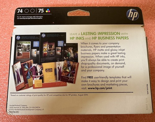 NEW Genuine HP 74 74 75 (2 Blk, 1 Tri-Color Cartridge & HP Photo Paper pack - Picture 4 of 7