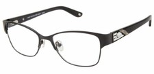 Jimmy Crystal New York Calvi Noir Black Metal Eyeglasses Frame 54-16-140