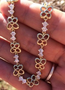 Download 14k Gold Layered Cubic Zirconia Butterfly Bracelet Bbj57 Ebay