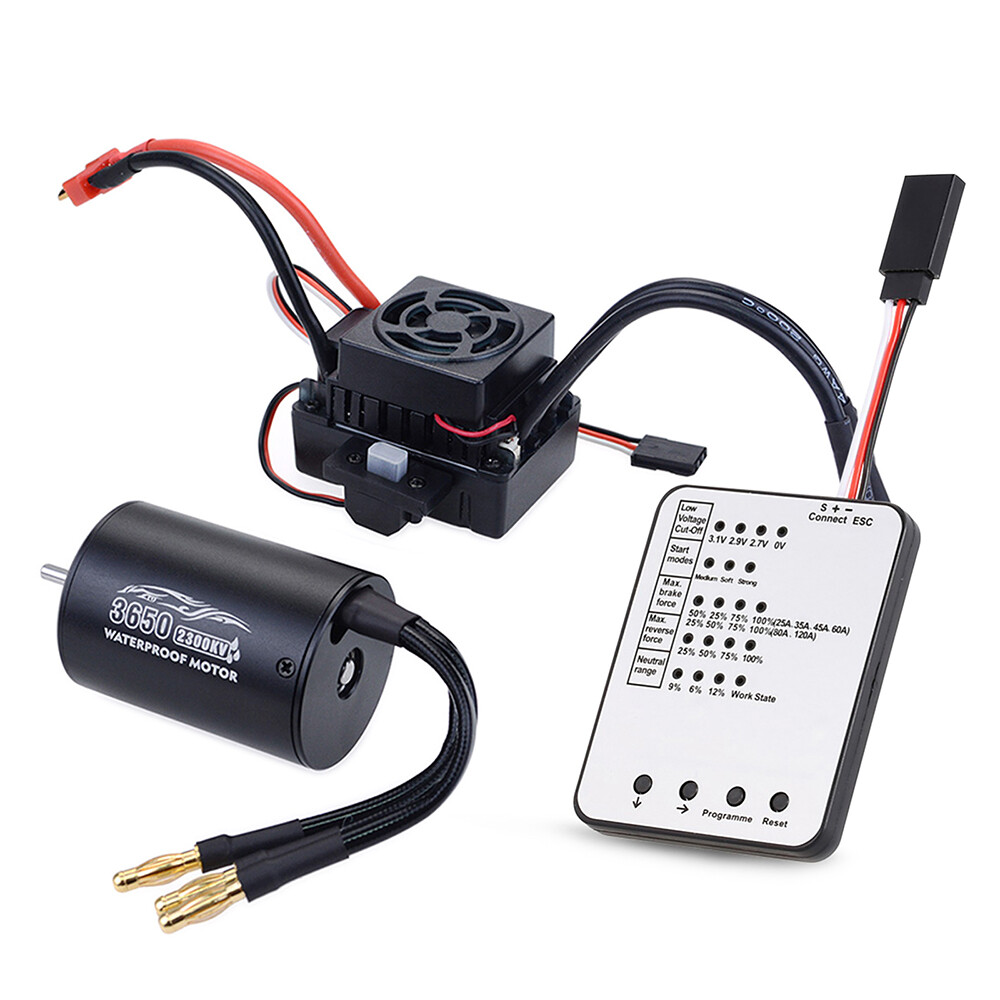 Moteur Brushless 3650 + ESC 60A Pour RC Tamiya 1/10 - 2300KV/3900KV, Neuf